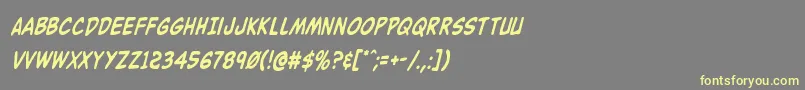 Buddychampioncondital Font – Yellow Fonts on Gray Background