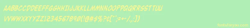 Buddychampioncondital Font – Yellow Fonts on Green Background