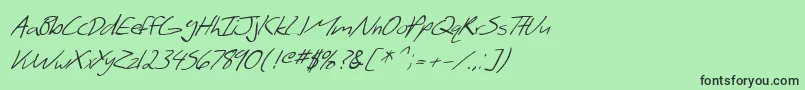 SF Scribbled Sans Italic Font – Black Fonts on Green Background