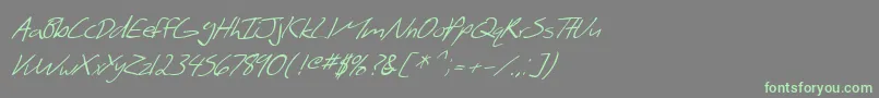 Шрифт SF Scribbled Sans Italic – зелёные шрифты на сером фоне