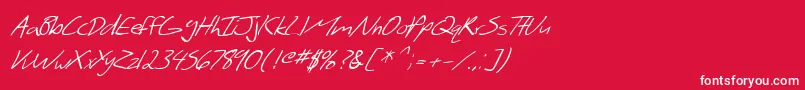 Шрифт SF Scribbled Sans Italic – белые шрифты на красном фоне