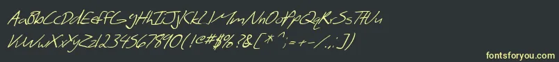 Шрифт SF Scribbled Sans Italic – жёлтые шрифты на чёрном фоне