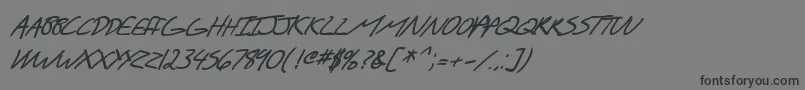 フォントSF Scribbled Sans SC Bold Italic – 黒い文字の灰色の背景