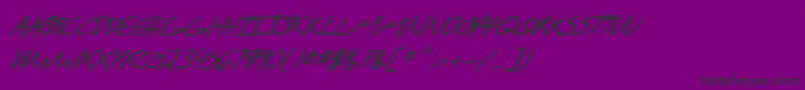 フォントSF Scribbled Sans SC Bold Italic – 紫の背景に黒い文字