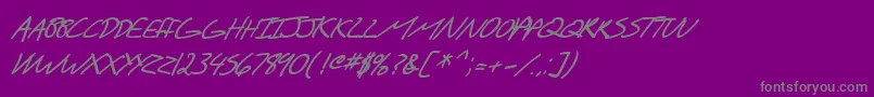 fuente SF Scribbled Sans SC Bold Italic – Fuentes Grises Sobre Fondo Morado