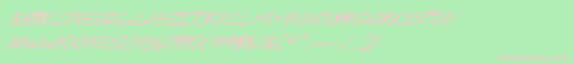 SF Scribbled Sans SC Bold Italic-Schriftart – Rosa Schriften auf grünem Hintergrund