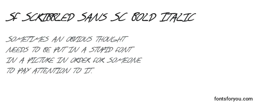 SF Scribbled Sans SC Bold Italic Font