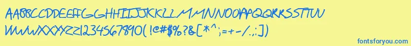 SF Scribbled Sans SC Bold Font – Blue Fonts on Yellow Background