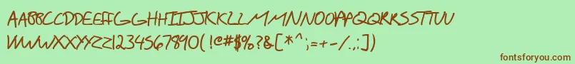 SF Scribbled Sans SC Bold Font – Brown Fonts on Green Background