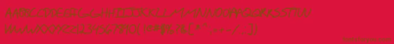 SF Scribbled Sans SC Bold Font – Brown Fonts on Red Background