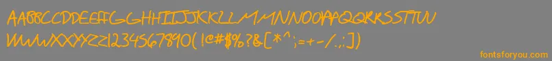 SF Scribbled Sans SC Bold Font – Orange Fonts on Gray Background