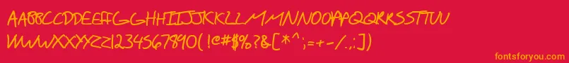 SF Scribbled Sans SC Bold Font – Orange Fonts on Red Background