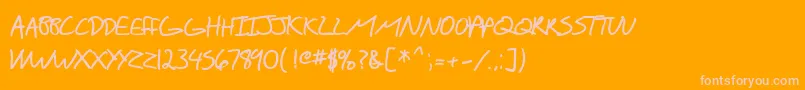 SF Scribbled Sans SC Bold Font – Pink Fonts on Orange Background