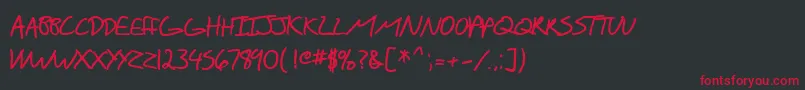SF Scribbled Sans SC Bold Font – Red Fonts on Black Background