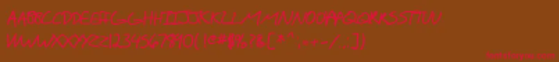 SF Scribbled Sans SC Bold Font – Red Fonts on Brown Background