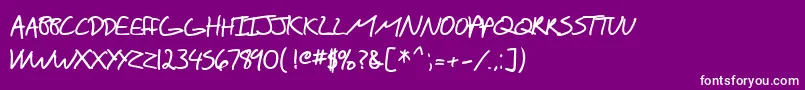 SF Scribbled Sans SC Bold Font – White Fonts on Purple Background