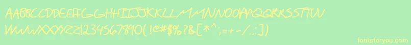 SF Scribbled Sans SC Bold Font – Yellow Fonts on Green Background