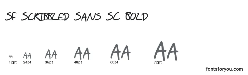 Größen der Schriftart SF Scribbled Sans SC Bold
