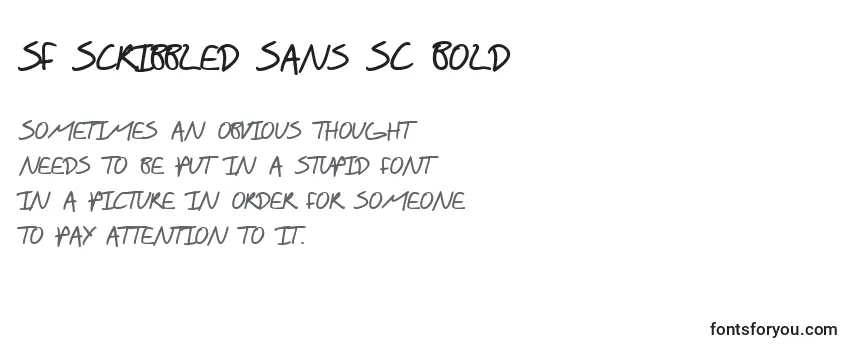 Revisão da fonte SF Scribbled Sans SC Bold