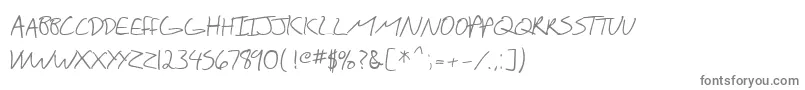 フォントSF Scribbled Sans SC – 白い背景に灰色の文字