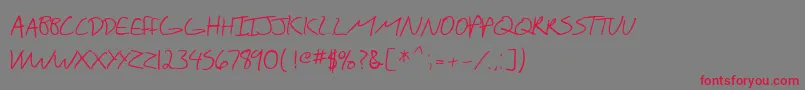 SF Scribbled Sans SC Font – Red Fonts on Gray Background