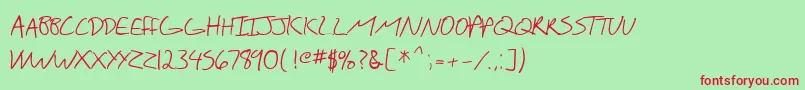 fuente SF Scribbled Sans SC – Fuentes Rojas Sobre Fondo Verde
