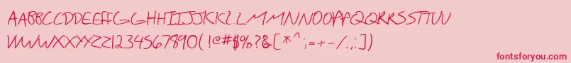 Weitere Informationen zur SF Scribbled Sans SC-Schriftart SF Scribbled Sans SC-Schriftart – Rote Schriften auf rosa Hintergrund