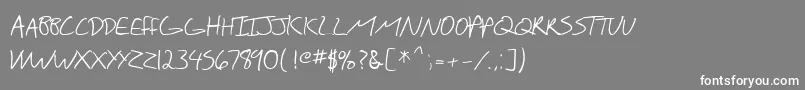 SF Scribbled Sans SC Font – White Fonts on Gray Background