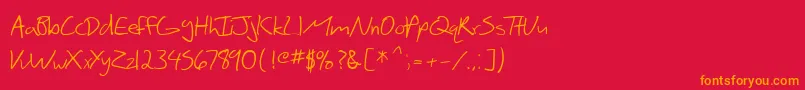 Шрифт SF Scribbled Sans – оранжевые шрифты на красном фоне