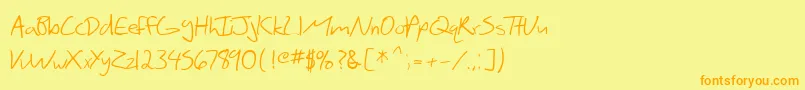 SF Scribbled Sans Font – Orange Fonts on Yellow Background