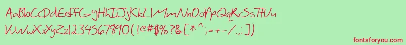 fuente SF Scribbled Sans – Fuentes Rojas Sobre Fondo Verde