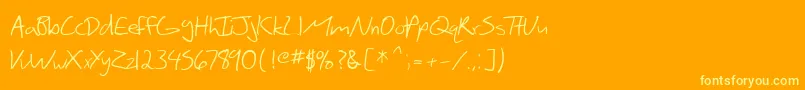 SF Scribbled Sans Font – Yellow Fonts on Orange Background