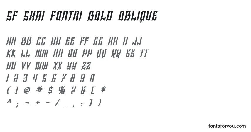 Czcionka SF Shai Fontai Bold Oblique – alfabet, cyfry, specjalne znaki