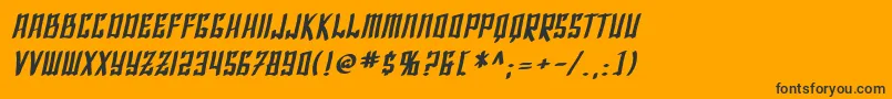 SF Shai Fontai Bold Oblique Font – Black Fonts on Orange Background