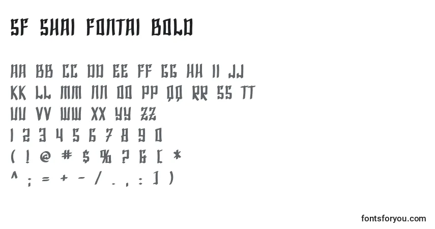 Czcionka SF Shai Fontai Bold – alfabet, cyfry, specjalne znaki
