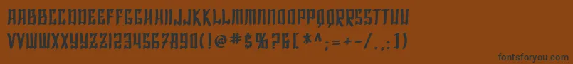 フォントSF Shai Fontai Bold – 黒い文字が茶色の背景にあります