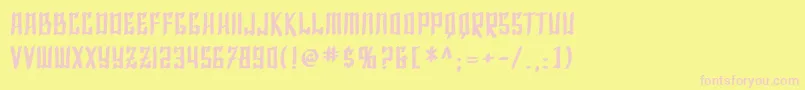 フォントSF Shai Fontai Bold – ピンクのフォント、黄色の背景