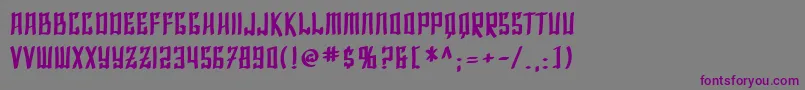 フォントSF Shai Fontai Bold – 紫色のフォント、灰色の背景
