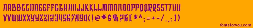 SF Shai Fontai Bold-Schriftart – Violette Schriften auf orangefarbenem Hintergrund