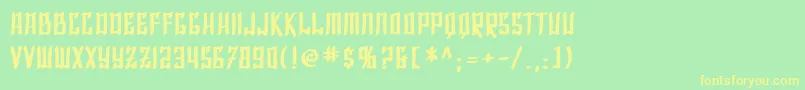 フォントSF Shai Fontai Bold – 黄色の文字が緑の背景にあります