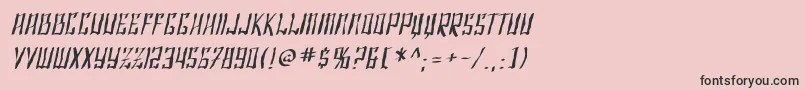 SF Shai Fontai Distressed Oblique-fontti – mustat fontit vaaleanpunaisella taustalla