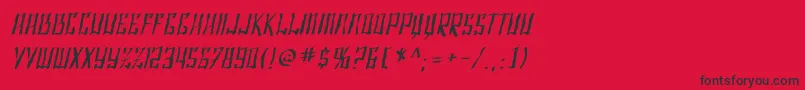 SF Shai Fontai Distressed Oblique Font – Black Fonts on Red Background