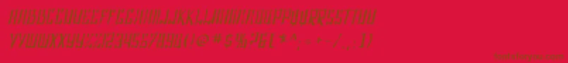 フォントSF Shai Fontai Distressed Oblique – 赤い背景に茶色の文字