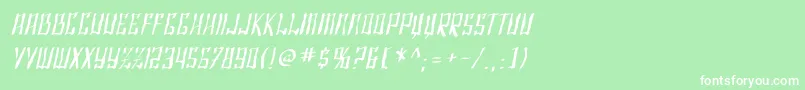 SF Shai Fontai Distressed Oblique Font – White Fonts on Green Background