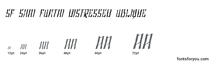 SF Shai Fontai Distressed Oblique Font Sizes