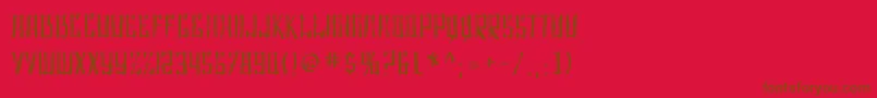 Police SF Shai Fontai Distressed – polices brunes sur fond rouge