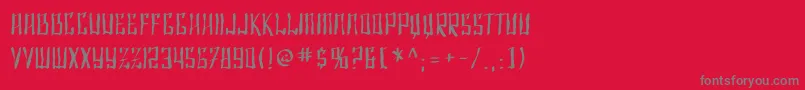 フォントSF Shai Fontai Distressed – 赤い背景に灰色の文字