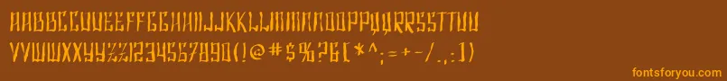 Шрифт SF Shai Fontai Distressed – оранжевые шрифты на коричневом фоне