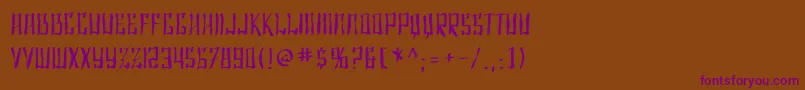 SF Shai Fontai Distressed Font – Purple Fonts on Brown Background