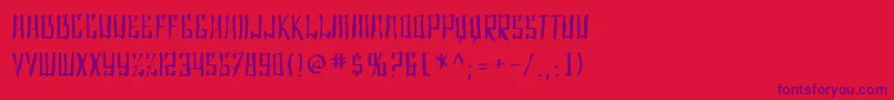 SF Shai Fontai Distressed Font – Purple Fonts on Red Background